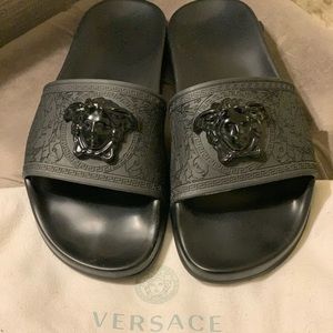 Versace black slides